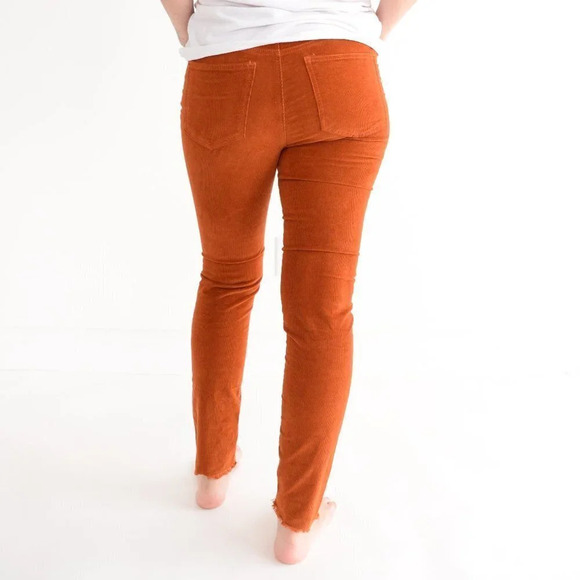 We The Free Burnt Rust Corduroy Mid-Rise Autumn Skinny Pants 27 - Picture 4 of 15